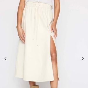 Gorgeous vegan leather cream skirt, small!